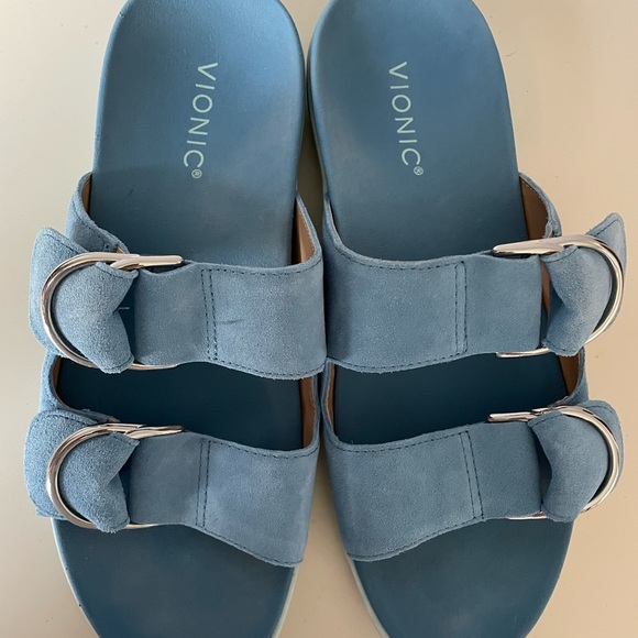 Vionic blue leather slides - Picture 2 of 3